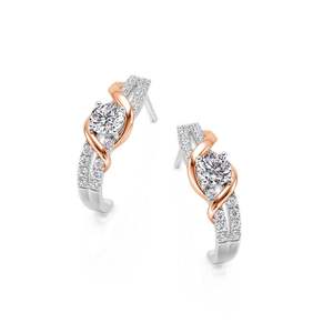 ต่างหูเพชรทรงห่วงสองสี Jeulia Amore Classic Twist - Product Image 3