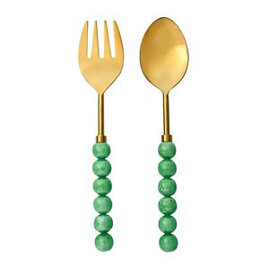 Ensemble de 2 cuillères à salade en résine écologique, taille et couleur personnalisées, haute qualité, fabrication artisanale en Inde, logo personnalisé pour la maison et la cuisine - Product Image 4