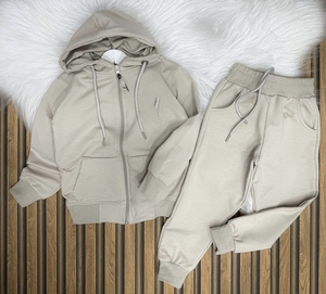 Ensemble de survêtements coordonnés pour enfants, style vintage délavé, col en V, silhouette décontractée, bas élastique, vêtement de qualité supérieure, 2 pièces, été, unisexe - Product Image 5
