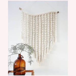 Rústico-Chic Tapiz de pared de hilo de doble tono Hecho a mano Arte de fibra suave para sala de estar, dormitorio u oficina - Product Image 4