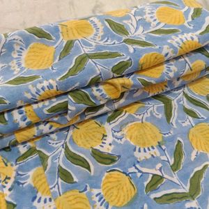 Vêtements indiens faits à la main pour femmes Poids léger Jaune Floral main bloc imprimé coton tissu tricoté Nomex couture à la main - Product Image 5