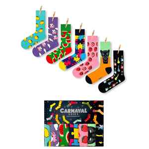 7-Piece Fun Stylish Mismatched <b>Sock</b> Set Breathable Disposable Warm Cute Embroidery Dot <b>Rainbow</b> Pattern One for Winter Daily Use - Product Image 1