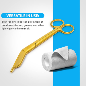 Tijeras de Vendaje de Grado Industrial, Borde Liso, Acero Inoxidable, Tijeras de Primeros Auxilios para Electricistas, para Zurdos - Product Image 6