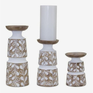 Proveedores indios de candelabro de madera decorativo para el hogar de diseño antiguo portavelas de madera de alta calidad al mejor precio - Product Image 6