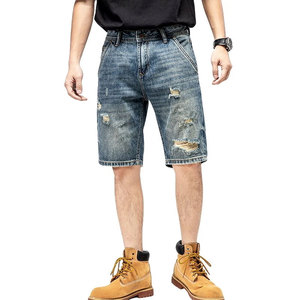 <b>Top</b> Manufacturer's Comfortable 100% Cotton Custom Logo Men <b>Distressed</b> Shorts Mid Solid Pattern Plain Dyed Canvas Breathable - Product Image 3