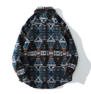 เสื้อเชิ้ตลายสก๊อตไซส์ใหญ่พิเศษสำหรับผู้ชายผ้าทอลายทแยงมีซิปสไตล์ลำลอง - Product Image 4