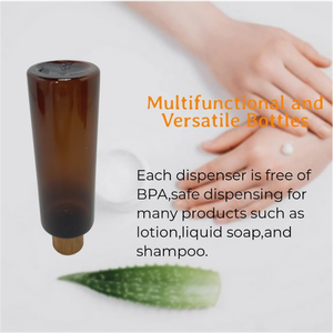 250ml PET Plastic <b>Bottle</b> Amber Cosmetic <b>Bottle</b> with Flip top Cap Refillable <b>Travel</b> <b>Shampoo</b> Lotion Packaging Vietnam factory - Product Image 6