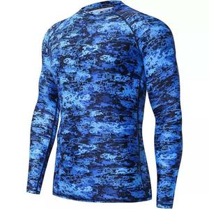 Camiseta Deportiva de Manga Larga para Hombre, Diseño de Camuflaje, Poliéster/Spandex, Cuello Transpirable, Secado Rápido, Antibacteriana - Product Image 3