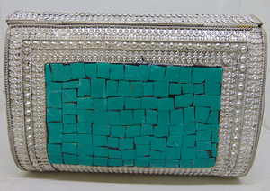 Sac à main à bandoulière pour femme, pochette de soirée en métal brillant - Product Image 3