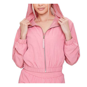 Wholesale Design Stylish Mesh Custom High Quality Sport <b>Short</b> Full Zipper <b>Women</b> <b>Cargo</b> Nylon Tracksuit Windbreaker Two Piece Sets - Product Image 5