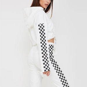 Cropped Jogging Suit 2 Piece Set Zipper Velvet Winter Windproof Plus Size Bling Women Custom Rhinestone <b>Tracksuits</b> - Product Image 2