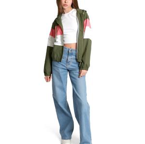 Chaqueta Cortavientos Impermeable y Transpirable para Mujer, Tejido de Nailon Crudo, Diseño con Cremallera, Chaqueta Cortavientos para Mujer, Ropa de Exterior - Product Image 3