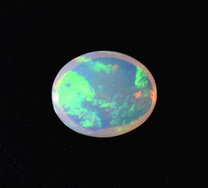 Opale blanche naturelle arc-en-ciel multi feu opale blanche eithiopienne taille 13.5X11X6mm 3.95 Cts pierre précieuse Cabochon de qualité supérieure - Product Image 6