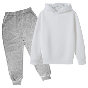 OEM personnalisé de haute qualité ensemble de deux pièces à capuche décontracté motif solide garçons survêtements vêtements en polaire de haute qualité 2026 - Product Image 1