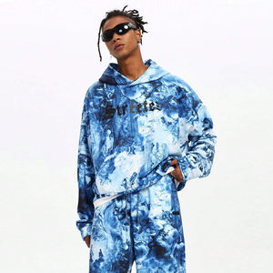 Custom Fashion Sublimation Hooded Casual <b>Polyester</b> Fleece Sweatsuit OEM Factory Private Label Trendy Streetwear Quick Dry Soft - Product Image 4