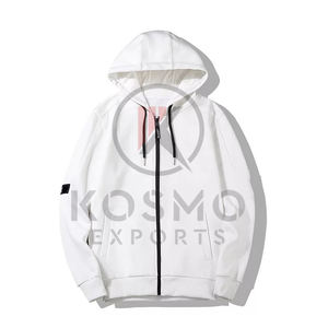 Sudadera con capucha cálida de lana sólida de invierno personalizable para hombre con cremallera y logotipo personalizado a prueba de viento sudadera ecológica con capucha - Product Image 5