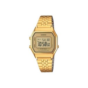 Collection LA680WEGA 9ER Digital Gold Water Resistant <b>Square</b> Case 18mm Band Watch - Product Image 1
