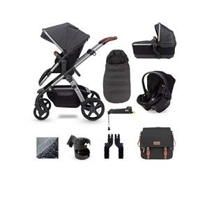 Poussette pliable de haute qualité, légère et durable, avec cadre en acier inoxydable à ondulations croisées, capacité de charge de 20 kg, coton et bambou - Product Image 1