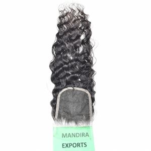 100% vierge naturelle vietnamienne extensions de cheveux humains Machine Double trame cuticule alignée 5*5 fermeture ondulée Temple cheveux humains - Product Image 2