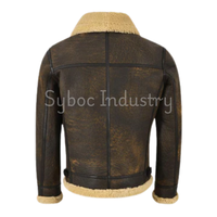 Blouson d'aviateur vintage en cuir B3 pour hommes blouson d'aviateur en cuir de mouton véritable Sherpa pour college boy d'hiver