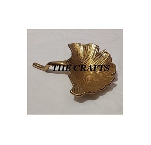 Bandeja de tocador de joyería de diseño clásico en bandeja de plato de servicio de hoja de Color dorado de aluminio para uso de vajilla de Hotel - Product Image 1