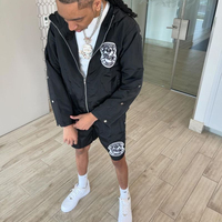 Ensemble deux pièces coupe-vent décontracté pour homme, été 2026, avec logo personnalisé, léger, réversible, anti-UV, 100 % coton, chemise et short de maternité