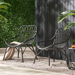 เก้าอี้ฮาร์เล็มเก้าอี้หวายกลางแจ้งแบบทนทานทำจากไม้พลาสติกอลูมิเนียมกันน้ำได้สำหรับลานบ้านสวนเฟอร์นิเจอร์ห้องนอน - Product Image 6