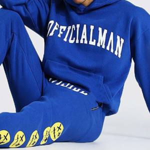 100% coton lourd lavage à l'acide hommes formation à capuche ensemble personnalisé solide grande taille Jogging survêtement hiver course garçons imprimé - Product Image 3