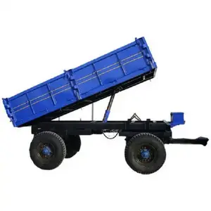 Agriculture tractor 8 Wheel Farm Dump Trailer Single Axle Hydraulic Tipping Trailer Box Trailer 10 tons