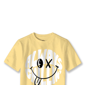 Camiseta Amarilla de Manga Corta para Hombre con Estampado Frontal Sólido, Cuello Alto Informal, Corte Holgado, Algodón Jersey de Secado Rápido - Product Image 5