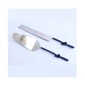 Most Selling Cake Decoration Stainless Steel Cake Knife and Server Set with Black Handles 2-Piece Non-Stick Cake Cutting Tools - Product Image 1