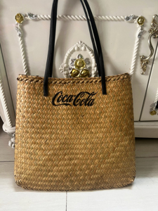 Straw Woven <b>Tote</b> <b>Bag</b> Women Bohemian Style Large Capacity Button Closure <b>Shoulder</b> <b>Strap</b> Natural Color Two Handles Beach <b>Bag</b> in BD - Product Image 5