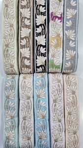 Custom Made 100mm Floral Machine Embroidered <b>Ribbons</b> & <b>Laces</b> Exclusive Light Colours for Wedding Dresses Various Designs - Product Image 5