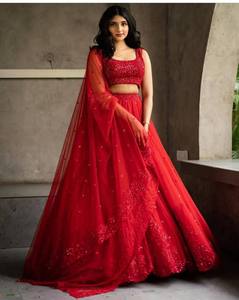 LEHENGAS CHOLI de FABZONE DESIGNER BRIDAL, de seda Georgette, estilo INDIO TRADICIONAL MODERNO Gujarati, con DUPATTA - Product Image 4