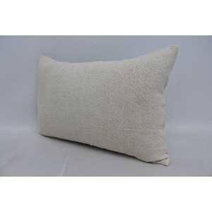 Beige Ikat Toile Patchwork almohada de lana 16x24 pulgadas acento decorativo Floral Vintage patrón portátil para ropa de cama y uso en el suelo - Product Image 4