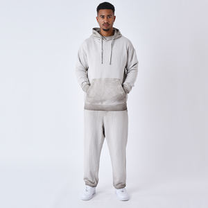 Conjunto Deportivo Transpirable de Color Sólido con Efecto Ácido, Talla Adulto, Cuello con Capucha, Diseño Estampado, Conjunto Deportivo Informal de Invierno para Hombre, Venta al Por Mayor - Product Image 1