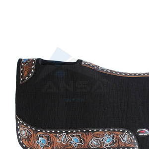 Tapis de selle de cheval équestre occidental forme profilée feutre brun tapis de selle de saut Performance et protection - Product Image 3