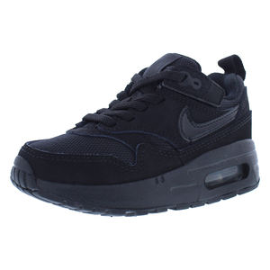 Nike Air Max 1 EasyOn Ps Zapatos para niñas, parte superior de malla negra, suela de goma, calzado para entrenamiento físico de primavera - Product Image 1