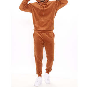 Men's Tracksuit Long Sleeve Pullover <b>Velour</b> Hoodie Jacket Jogger Sweatpants Casual Velvet Sweat suits Set - Product Image 1
