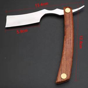 Top vente manche en bois coupe gorge bord droit rasoir professionnel barbier rasoir qualité supérieure lame unique couteau de rasage - Product Image 5