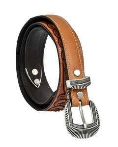 Cinturón de cuero occidental elegante de diseño personalizado de cuero genuino de calidad superior de proveedor mayorista - Product Image 1