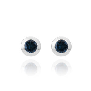 Trendy manufacturer jewelry 925 sterling <b>silver</b> London blue topaz gemstone <b>stud</b> <b>earring</b> - Product Image 2