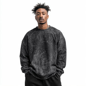 Sudadera de Hombre para Invierno, Lavada a la Piedra, Estilo Vintage, Cuello Redondo, Hombros Caídos, Felpa Transpirable - Product Image 4