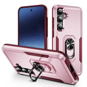 เคส Samsung Galaxy S25 2025 Samsung Galaxy S24 2024 แบบไฮบริดสองชั้น พร้อมขาตั้งแม่เหล็ก สีชมพู - Product Image 1