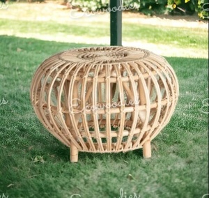 Tabouret bas d'accent en bambou massif le plus vendu pouf tabourets naturels multifonctionnels poufs Console moderne en incrustation d'os appartement - Product Image 6