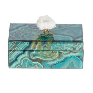 Stylish <b>Set</b> <b>Of</b> 2 White Square Jewelry Boxes With Pink Crushed Crystal Crafted For Organizing Jewelry And Special Gift Purposes - Product Image 5