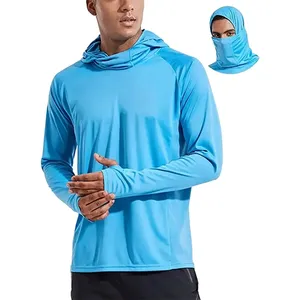 Sudadera con Capucha Unisex UPF 50 de Manga Larga, Color Sólido, Protección Solar Anti-UV, Poliéster, Camisa de Pesca - Product Image 2