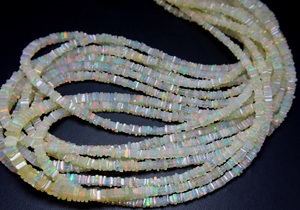 Cuentas cuadradas Heishi lisas de ópalo etíope, cuentas de piedras preciosas de ópalo etíope de fuego múltiple Natural, 3x4MM, 16 pulgadas para la fabricación de joyas - Product Image 4