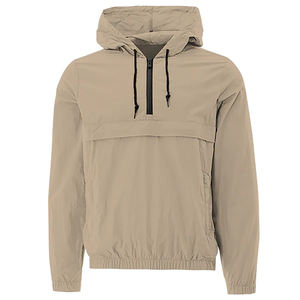 Jersey de nailon repelente al agua, ropa de calle cortavientos, chaqueta Anorak con media cremallera y capucha en blanco, Anorak con reflectante - Product Image 1