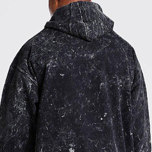 Vente en gros Sweat à capuche pour homme 100% Coton, style décontracté et streetwear, coupe oversize, délavé à l'acide, impression en relief, brodé, personnalisé, grammage lourd - Product Image 4